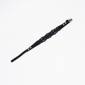 Черный ажурный чокер с золотистой фурнитурой - Crazy Handmade - купить с доставкой в Мурманске