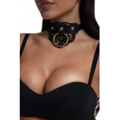 Черный чокер с клепками и золотистой фурнитурой - Crazy Handmade - купить с доставкой в Мурманске