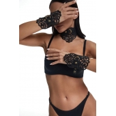 Фигурный набор для БДСМ-игр с узорами и золотистой фурнитурой - Crazy Handmade - купить с доставкой в Мурманске