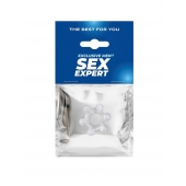 Прозрачное эластичное эрекционное кольцо с 6 шариками - Sex Expert - в Мурманске купить с доставкой