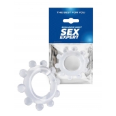 Прозрачное эрекционное кольцо со стимулирующими шариками - Sex Expert - в Мурманске купить с доставкой