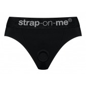 Черные трусики для насадок Heroine Lingerie Harness - size XL - Strap-on-me - купить с доставкой в Мурманске