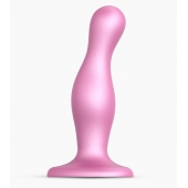 Розовая насадка Strap-On-Me Dildo Plug Curvy size M - Strap-on-me - купить с доставкой в Мурманске