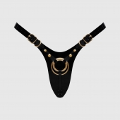 Черный пояс для фиксации насадок Strap-On-Me Leatherette Harness Fabulous - Strap-on-me - купить с доставкой в Мурманске