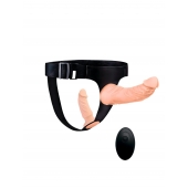 Женский страпон с 2 насадками, вибрацией и пультом ДУ - Erowoman-Eroman - купить с доставкой в Мурманске