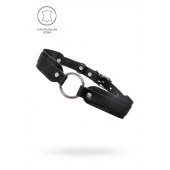 Черный кожаный чокер-ошейник со скруглёнными углами - Pecado - купить с доставкой в Мурманске