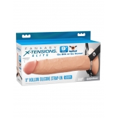 Телесный пустотелый фаллопротез 9’’ Hollow Silicone Strap-On - 24,1 см. - Pipedream - купить с доставкой в Мурманске