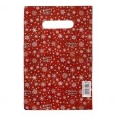 Красный подарочный новогодний пакет с вырубной ручкой (20х30 см) - Сима-Ленд - купить с доставкой в Мурманске