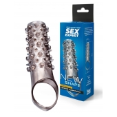 Дымчатая насадка на пенис с шипами и выпуклостями - 12 см. - Sex Expert - в Мурманске купить с доставкой
