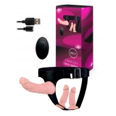 Женский страпон с 3 насадками и вибрацией - Erowoman-Eroman - купить с доставкой в Мурманске