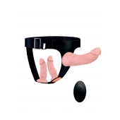 Женский страпон с 3 насадками и вибрацией - Erowoman-Eroman - купить с доставкой в Мурманске