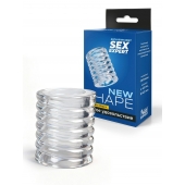 Прозрачная сквозная насадка на пенис с ребрышками - Sex Expert - в Мурманске купить с доставкой