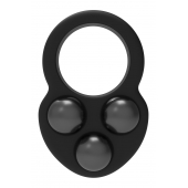 Черное эрекционное кольцо с утяжелителями - Dream Toys - в Мурманске купить с доставкой