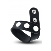 Черное эрекционное кольцо на кнопках - Blush Novelties - в Мурманске купить с доставкой