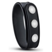 Черное эрекционное кольцо на кнопках - Blush Novelties - в Мурманске купить с доставкой