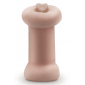 Телесный люминесцентный двусторонний мастурбатор Tasha - Blush Novelties - в Мурманске купить с доставкой