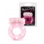 Розовое эрекционное виброкольцо с бабочкой - 1137 - в Мурманске купить с доставкой
