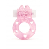 Розовое эрекционное виброкольцо в форме зайчика - 1137 - в Мурманске купить с доставкой