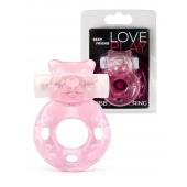 Розовое эрекционное виброкольцо в форме мишки - 1137 - в Мурманске купить с доставкой