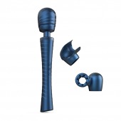 Синий вибромассажёр с насадками Man.wand Edgy - Manwan - в Мурманске купить с доставкой