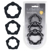 Набор из 3 эрекционных колец Beaded Silicone Cockring Set - Shots Media BV - в Мурманске купить с доставкой