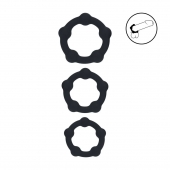 Набор из 3 эрекционных колец Beaded Silicone Cockring Set - Shots Media BV - в Мурманске купить с доставкой