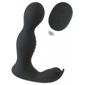 Черная анальная пробка с вибрацией, вращением и пультом ДУ RC Butt Plug with 2 Functions - Orion - в Мурманске купить с доставкой