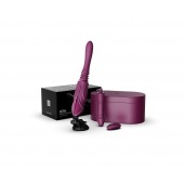 Фиолетовая секс-машина с функцией нагрева, насадками и присоской Sesh - Zalo - купить с доставкой в Мурманске