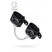 Черные оковы из толстой кожи с люверсами - Pecado - купить с доставкой в Мурманске