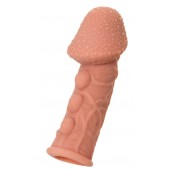 Насадка на фаллос с пузыриками, венками и ребристостью - 14,7 см. - KOKOS - в Мурманске купить с доставкой
