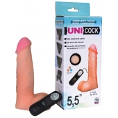 Фаллическая насадка Харнесс UNICOCK 5,5  с вибрацией - 17 см. - LOVETOY (А-Полимер) - купить с доставкой в Мурманске