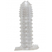 Гелевая прозрачная насадка c шипами - 12 см. - Toyfa Basic - в Мурманске купить с доставкой