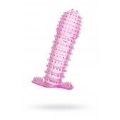 Гелевая розовая насадка с шипами - 12 см. - Toyfa Basic - в Мурманске купить с доставкой