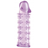 Гелевая фиолетовая насадка на фаллос с шипами - 12 см. - Toyfa Basic - в Мурманске купить с доставкой