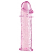 Гладкая розовая насадка с усиками под головкой - 12,5 см. - Toyfa Basic - в Мурманске купить с доставкой