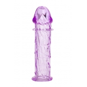 Гладкая фиолетовая насадка с усиками под головкой - 12,5 см. - Toyfa Basic - в Мурманске купить с доставкой