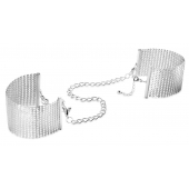 Серебристые наручники-браслеты Desir Metallique Handcuffs - Bijoux Indiscrets - купить с доставкой в Мурманске