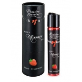 Массажное масло с ароматом клубники Huile de Massage Gourmande Fraise des Bois - 59 мл. - Plaisir Secret - купить с доставкой в Мурманске