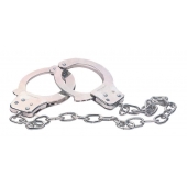 Наручники из металла с длинной цепочкой CHROME HANDCUFFS METAL HANDCUFFS W. KEY - NMC - купить с доставкой в Мурманске