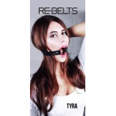 Чёрный кожаный чокер-кляп Tyra Black - Rebelts - купить с доставкой в Мурманске