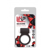 Чёрное эрекционное виброкольцо LIT-UP SILICONE STIMU RING 3 BLACK - Dream Toys - в Мурманске купить с доставкой