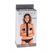 Ошейник с длинной лентой и наручниками Strap Bondage Kit Plus Size - Lola Games - купить с доставкой в Мурманске