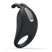 Чёрное эрекционное кольцо с вибрацией Rabbit Vibrator - Baile - в Мурманске купить с доставкой