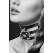 Чёрный тройной чокер с большим кольцом - Bijoux Pour Toi - купить с доставкой в Мурманске