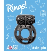 Черное эрекционное кольцо с вибрацией Rings Axle-pin - Lola Games - в Мурманске купить с доставкой