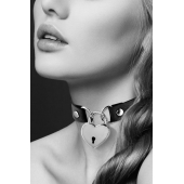 Черный чокер с замком в форме сердца - Bijoux Pour Toi - купить с доставкой в Мурманске