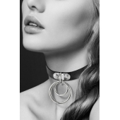 Черный чокер с двумя кольцами - Bijoux Pour Toi - купить с доставкой в Мурманске