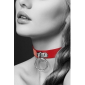 Красный узенький чокер с кольцом - Bijoux Pour Toi - купить с доставкой в Мурманске