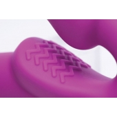 Ярко-розовый безремневой вибрострапон Evoke Vibrating Strapless Silicone Strap-on Dildo - XR Brands - купить с доставкой в Мурманске