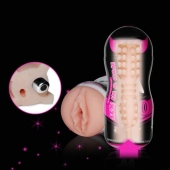 Мастурбатор-вагина Sex In A Can Vibra Vagina Tunnel - Lovetoy - в Мурманске купить с доставкой